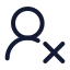 Userremove icon with stroke rounded style