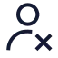 Userremove icon with stroke sharp style