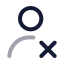 Userremove icon with twotone rounded style