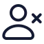 Userremove icon with stroke sharp style