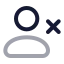 Userremove icon with twotone rounded style