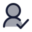 Userroundcheck icon with duotone standard style