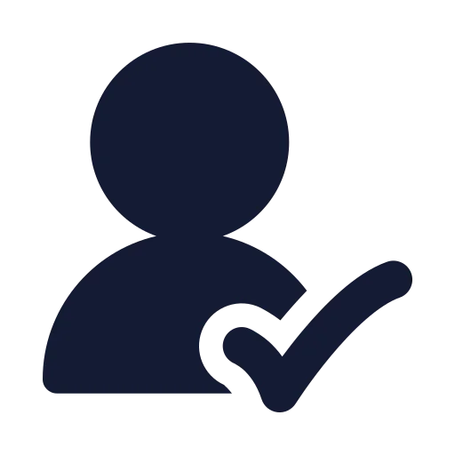 User Round Check Icon in Solid Rounded style