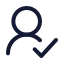 Userroundcheck icon with stroke standard style