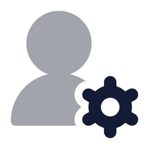 User Round Cog Icon in Bulk Rounded style