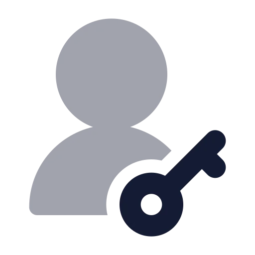 User Round Key Icon in Bulk Rounded style