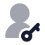 Userroundkey icon with bulk rounded style