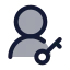 Userroundkey icon with duotone rounded style