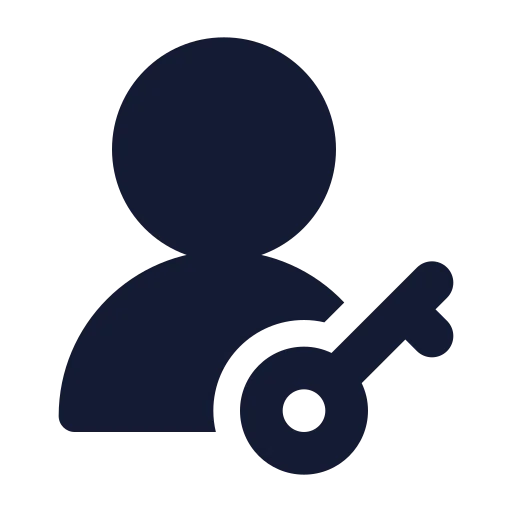 User Round Key Icon in Solid Rounded style