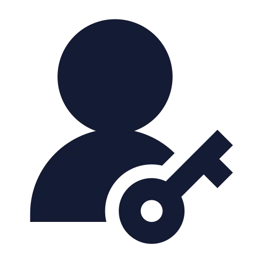 User Round Key Icon in Solid Sharp style