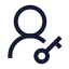 Userroundkey icon with stroke sharp style