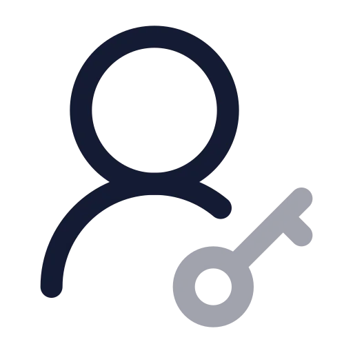 User Round Key Icon in Twotone Rounded style