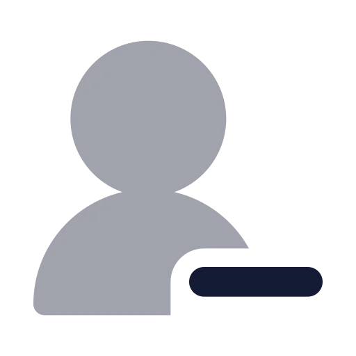 User Round Minus Icon in Bulk Rounded style