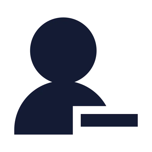User Round Minus Icon in Solid Sharp style