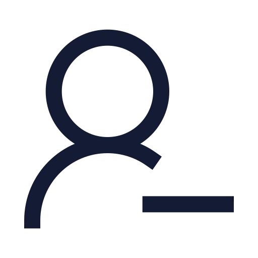 User Round Minus Icon in Stroke Sharp style