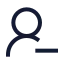 Userroundminus icon with stroke sharp style