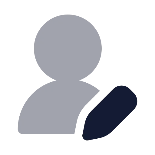 User Round Pen Icon in Bulk Rounded style