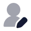 Userroundpen icon with bulk rounded style