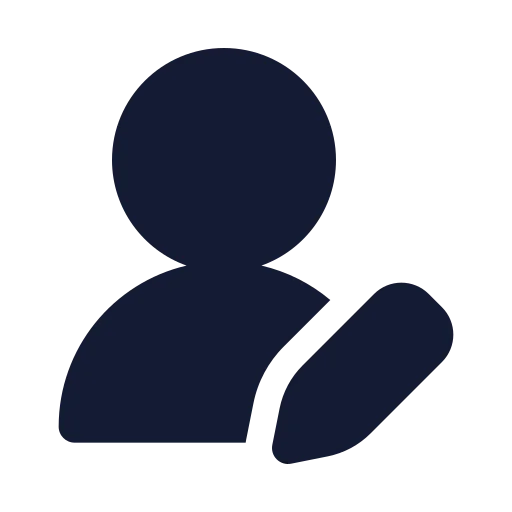 User Round Pen Icon in Solid Rounded style