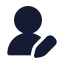Userroundpen icon with solid rounded style