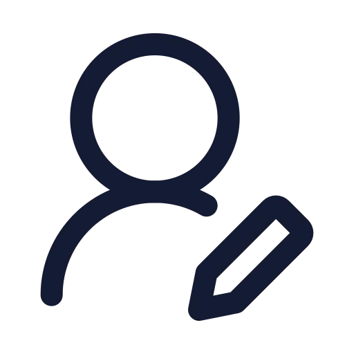 User Round Pen Icon in Twotone Rounded style