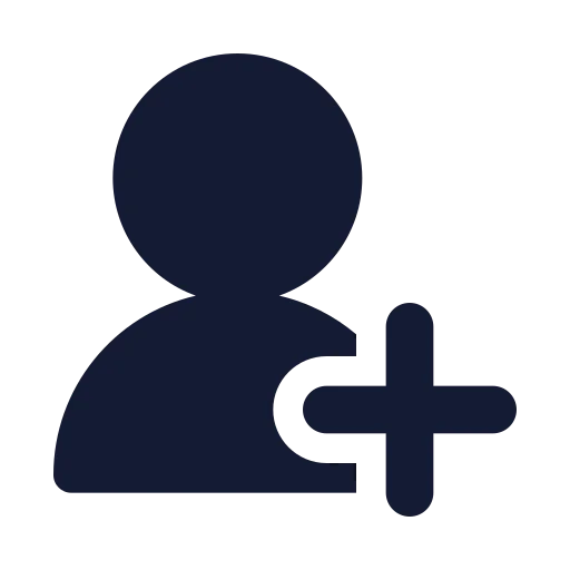 User Round Plus Icon in Solid Rounded style