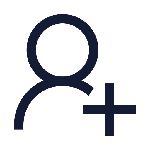 User Round Plus Icon in Stroke Sharp style