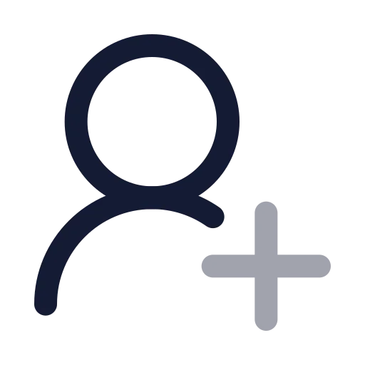 User Round Plus Icon in Twotone Rounded style