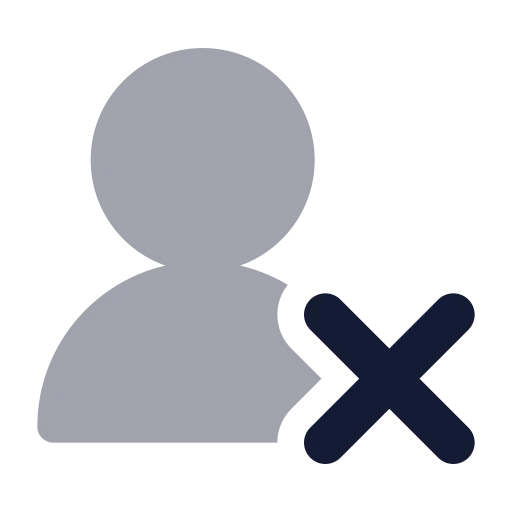 User Round X Icon in Bulk Rounded style