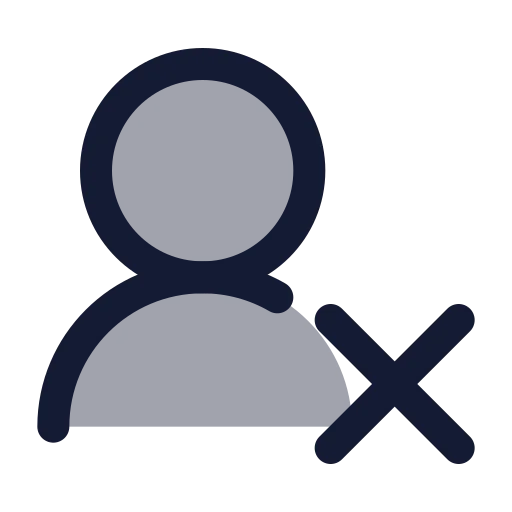 User Round X Icon in Duotone Rounded style