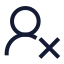 Userroundx icon with stroke sharp style