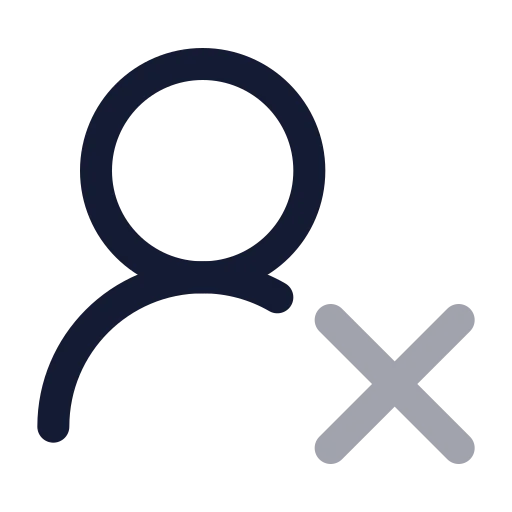 User Round X Icon in Twotone Rounded style