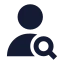 Usersearch icon with solid sharp style
