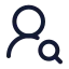 Usersearch icon with stroke rounded style