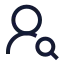 Usersearch icon with stroke sharp style