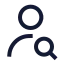 Usersearch icon with stroke sharp style