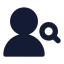 Usersearch icon with solid rounded style