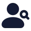 Usersearch icon with solid rounded style