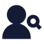 Usersearch icon with solid sharp style