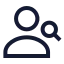 Usersearch icon with stroke sharp style