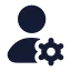 Usersettings icon with solid rounded style