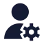 Usersettings icon with solid sharp style