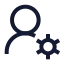 Usersettings icon with stroke sharp style