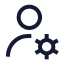 Usersettings icon with stroke sharp style