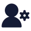 Usersettings icon with solid rounded style