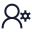 Usersettings icon with stroke sharp style