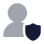 Usershield icon with bulk rounded style
