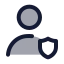 Usershield icon with duotone standard style