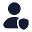 Usershield icon with solid rounded style