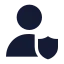 Usershield icon with solid sharp style